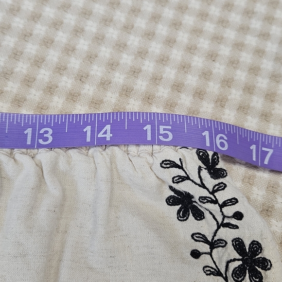 Nobody's Child Oatmeal Black Floral Embroidered Wide Leg Pull On Shona Trousers - Picture 11 of 15